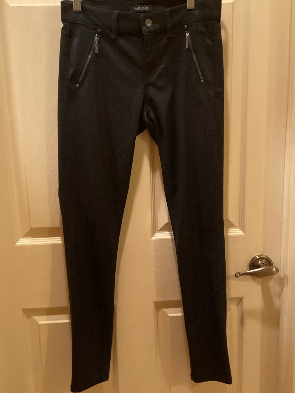 White House Black Market Black Skinny Jeans with Zip Accents